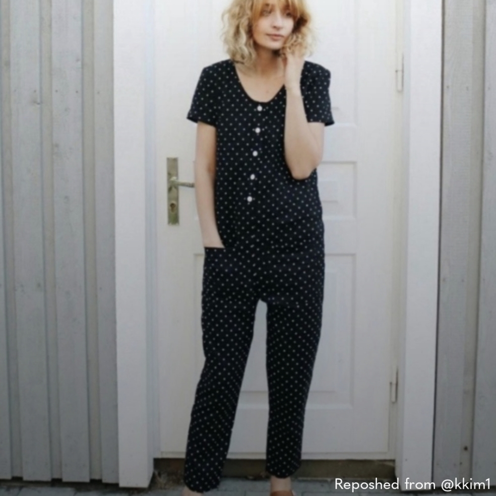 OffOn linen polka dot jumpsuit, medium and large. NWT